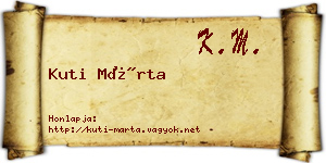 Kuti Márta névjegykártya