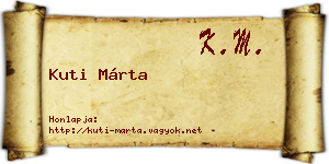 Kuti Márta névjegykártya