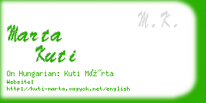 marta kuti business card